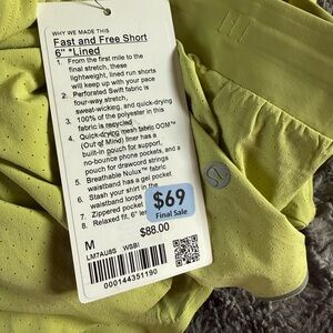 lululemon athletica Lime Green Men's Shorts
